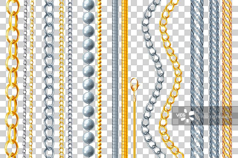 贵金属链条套装图片素材