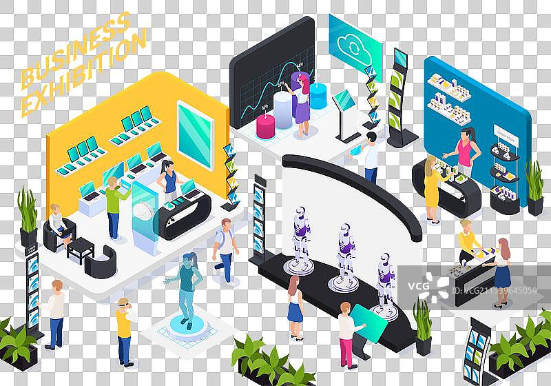 商业展览等距构图图片素材