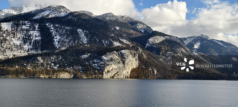 奥地利上奥地利～萨尔茨堡去哈尔施塔特小镇火车上抓拍沿途风景图片素材