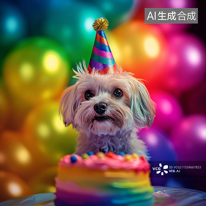 【AI数字艺术】小狗的生日派对图片素材
