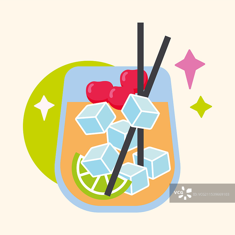 孤立的鸡尾酒杯图标饮料图片素材
