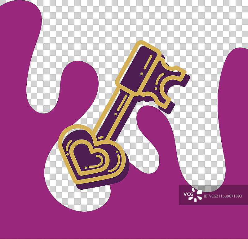 孤立的古老城堡钥匙皇家图标图片素材