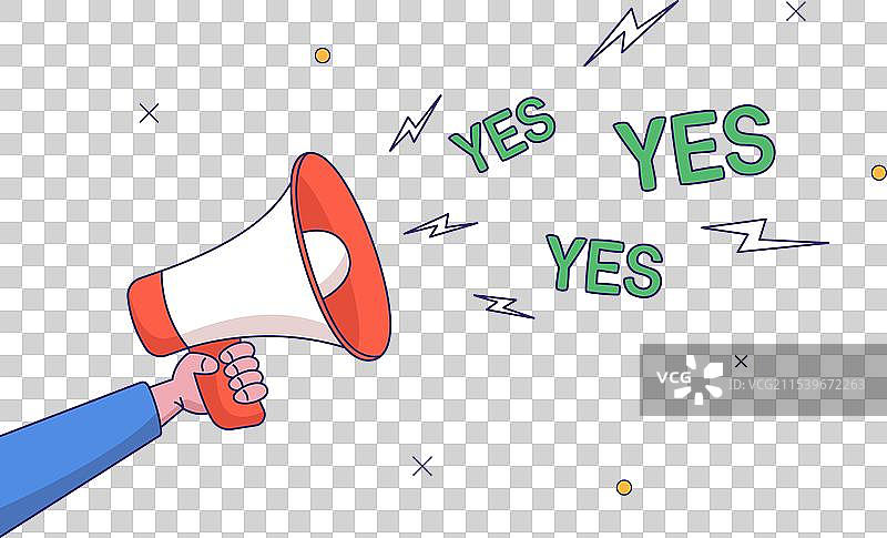 时间管理概念通过扩音器大声喊出图片素材