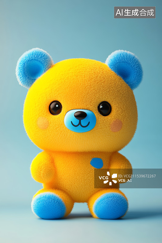 【AI数字艺术】毛绒玩具一只小熊图片素材
