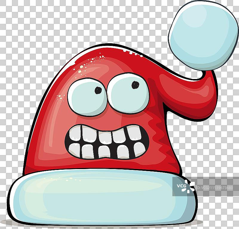 卡通圣诞老人戴着红色帽子的角色图片素材