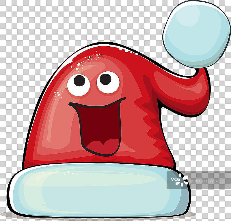 卡通圣诞老人戴着红色帽子的角色图片素材