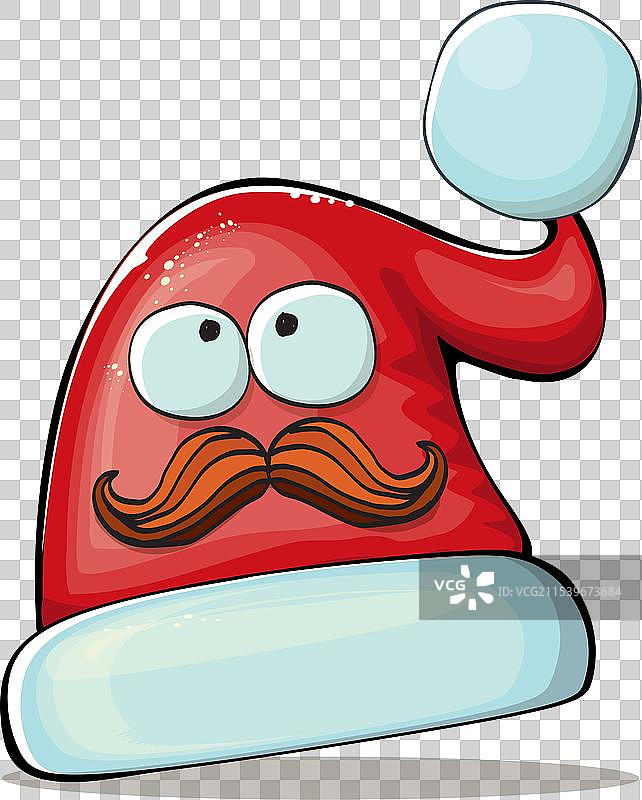 卡通圣诞老人戴着红色帽子的角色图片素材