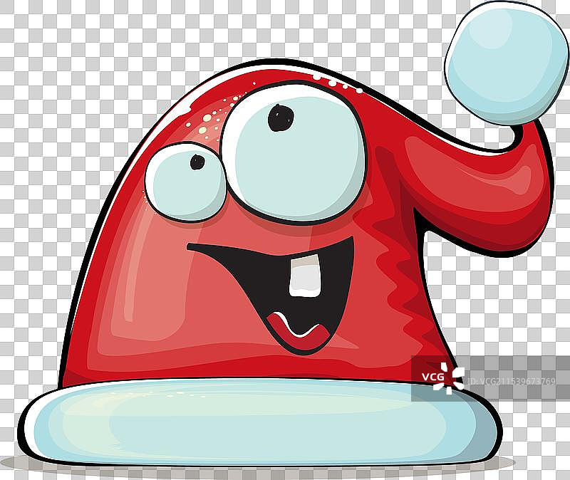 卡通圣诞老人戴着红色帽子的角色图片素材