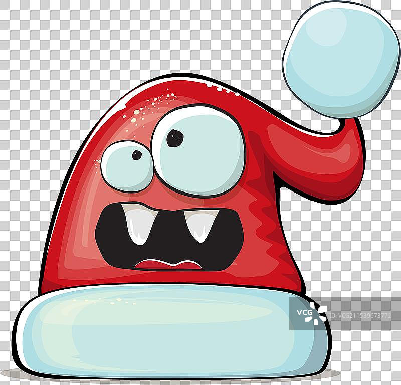 卡通圣诞老人戴着红色帽子的角色图片素材