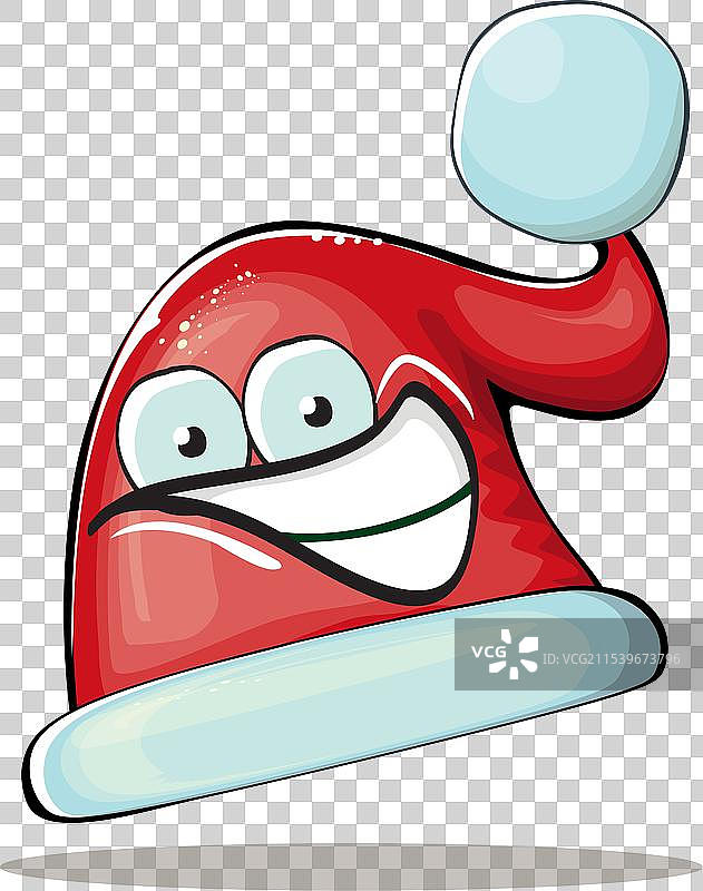 卡通圣诞老人戴着红色帽子的角色图片素材