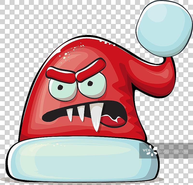 卡通圣诞老人戴着红色帽子的角色图片素材