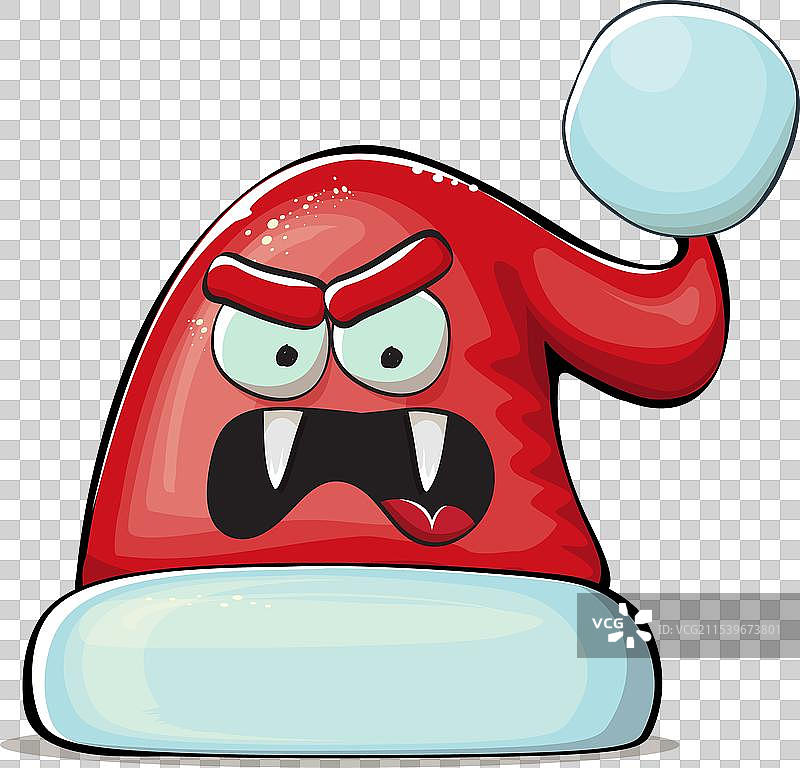 卡通圣诞老人戴着红色帽子的角色图片素材