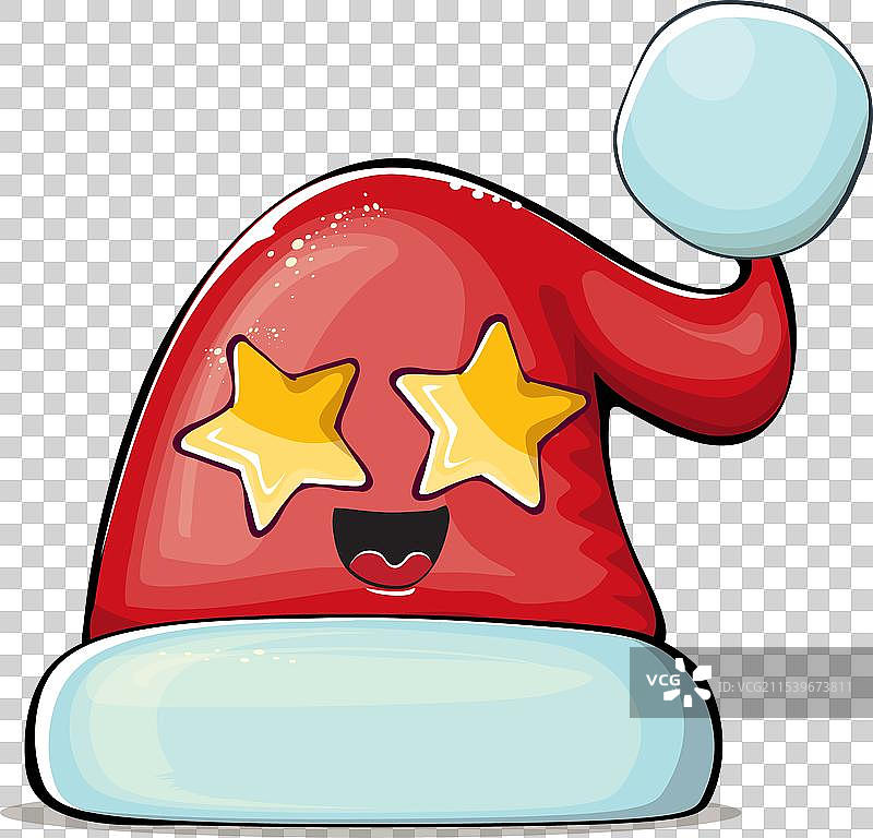 卡通圣诞老人戴着红色帽子的角色图片素材