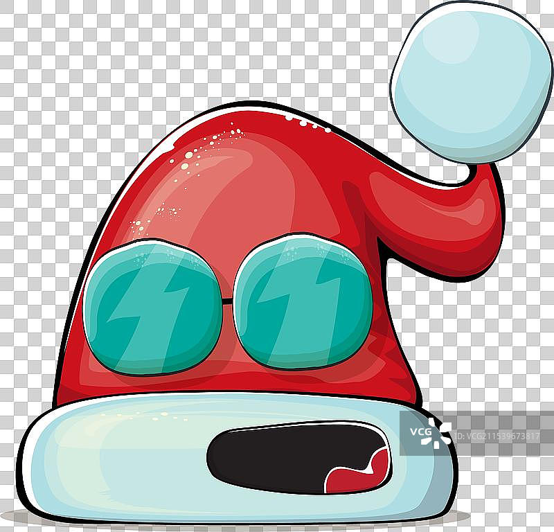 卡通圣诞老人戴着红色帽子的角色图片素材