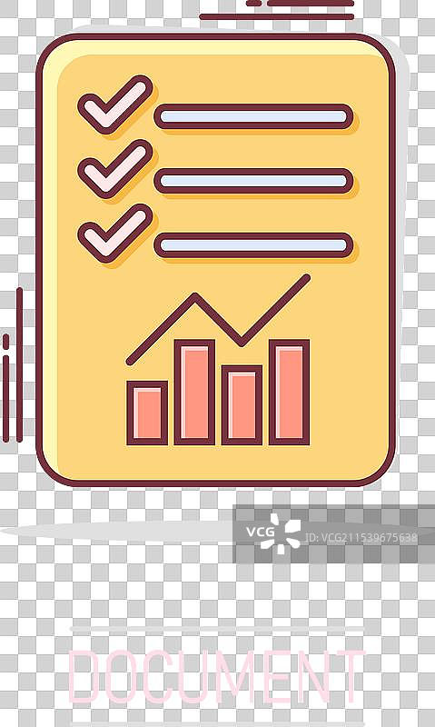 卡通风格的清单图标在文档中图片素材