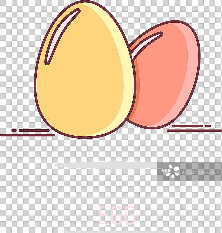 卡通风格的鸡蛋图标与蛋壳标志图片素材