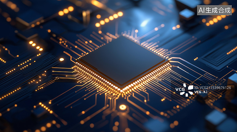 【AI数字艺术】科技主题海报——芯片半导体图片素材