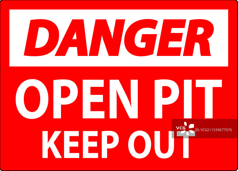 危险开放坑洞标志，禁止进入开放坑洞图片素材