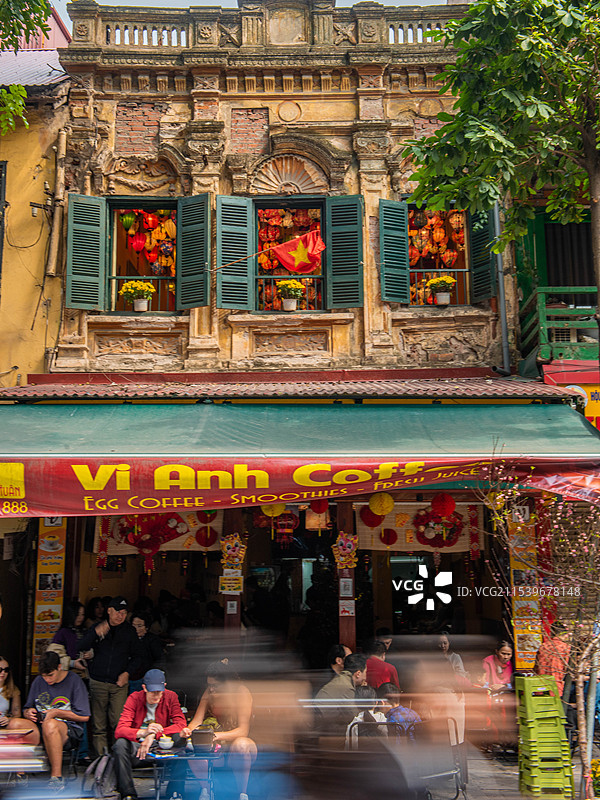 越南河内的街景图片素材