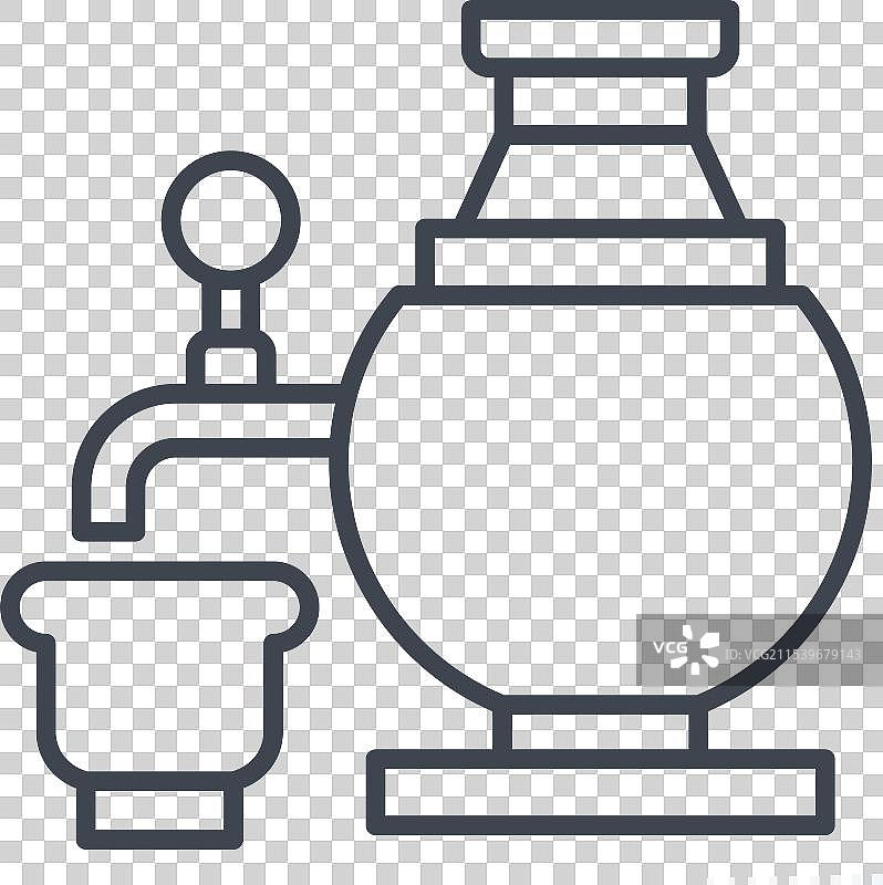 与俄罗斯相关的图标样式的茶炊符号图片素材