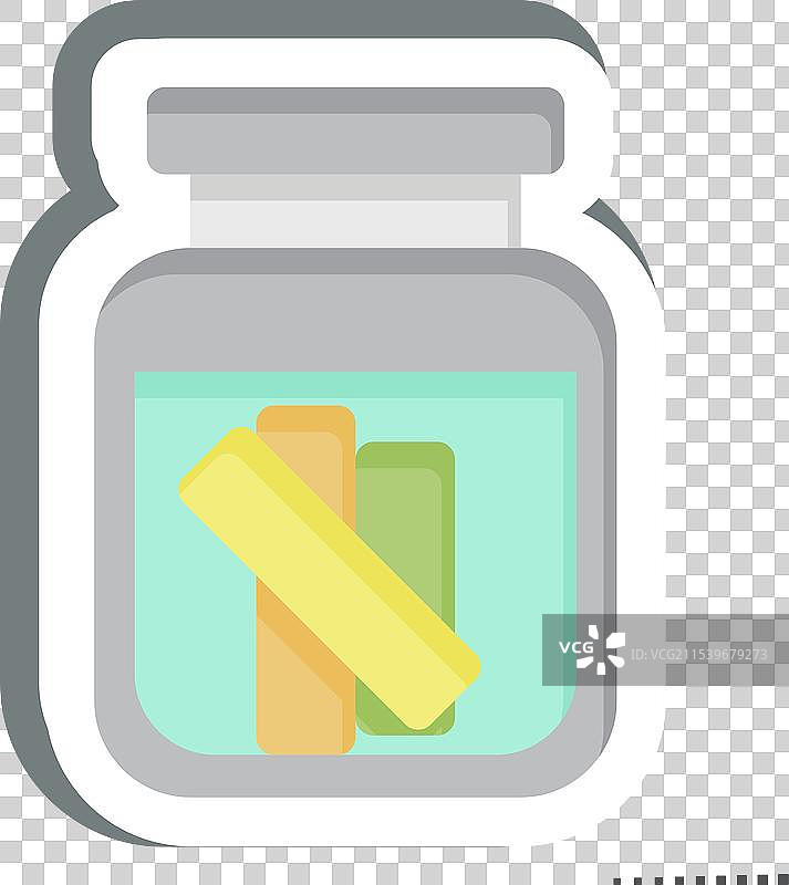 与俄罗斯符号相关的简单腌黄瓜贴纸图片素材