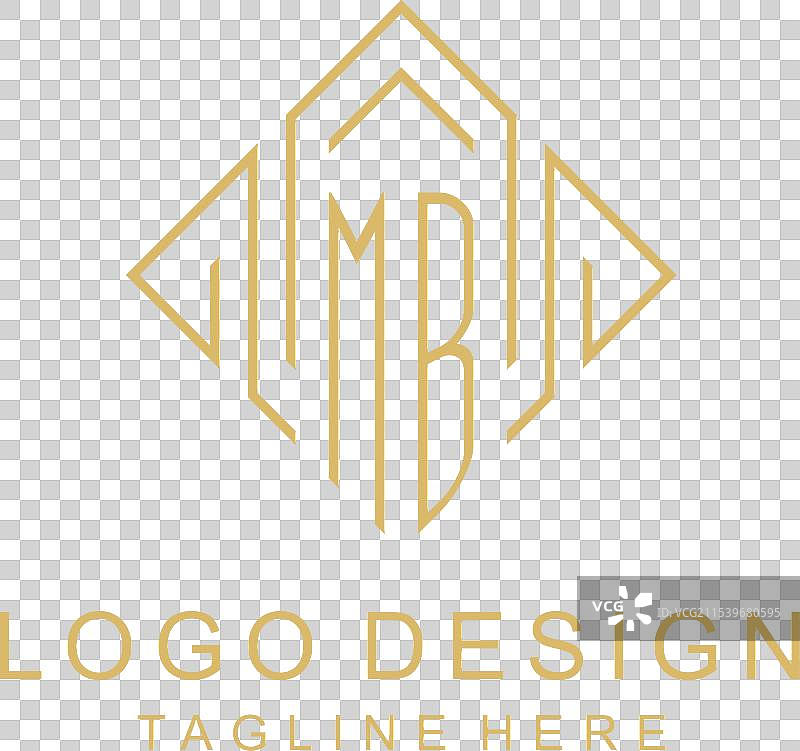 初始logo mb字母组合，菱形线条风格图片素材