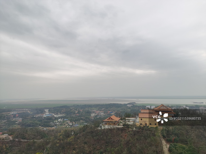 湖南岳阳 岳阳塔 圣安古寺 遥望南湖 洞庭湖图片素材