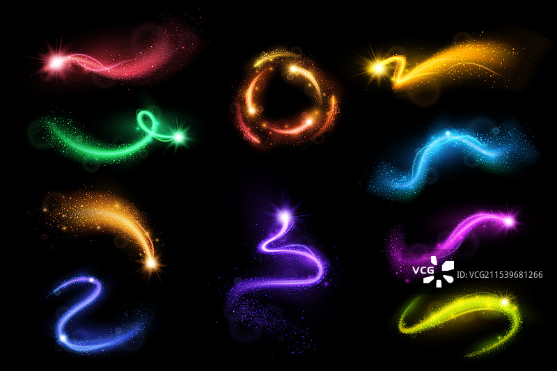 五彩缤纷的亮闪闪光点和星尘图片素材