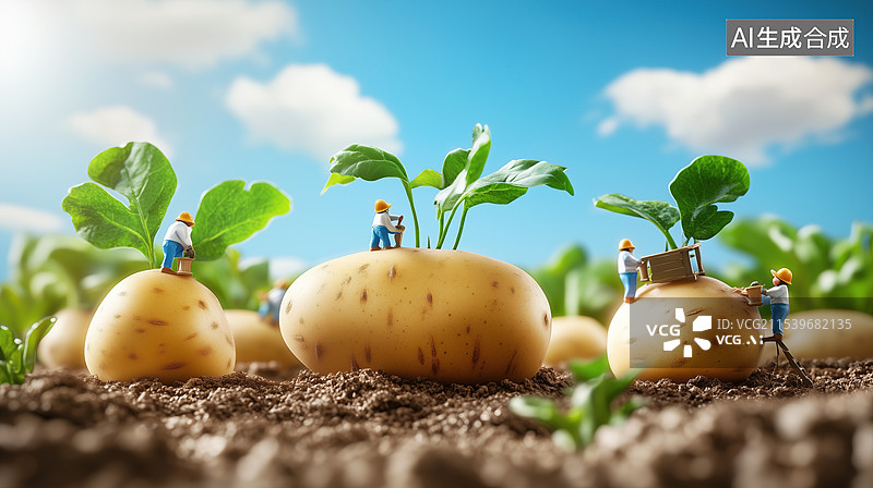 【AI数字艺术】土豆丰收的喜悦图片素材