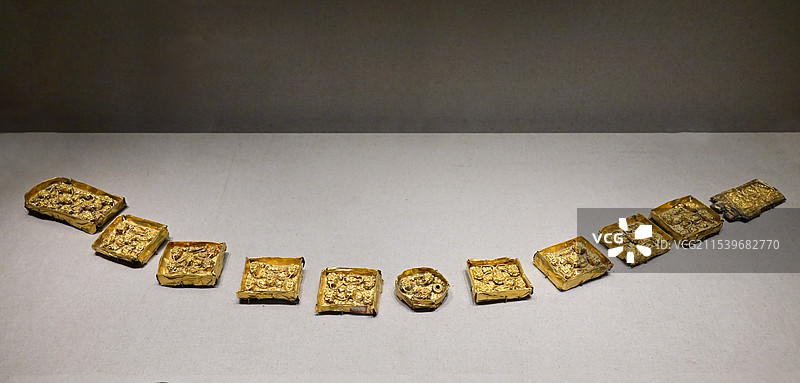 《御仙花金带饰》，南宋 文物，1932年安徽省休宁县朱唏颜夫妇合葬墓出土，安徽博物院 藏图片素材