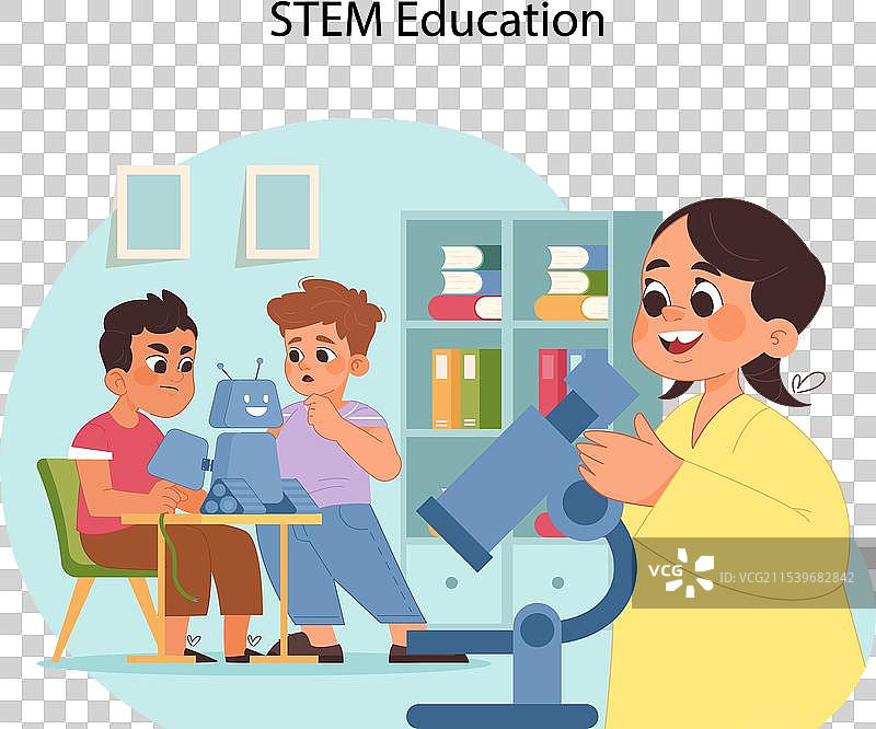 平面 STEM 学习概念图片素材