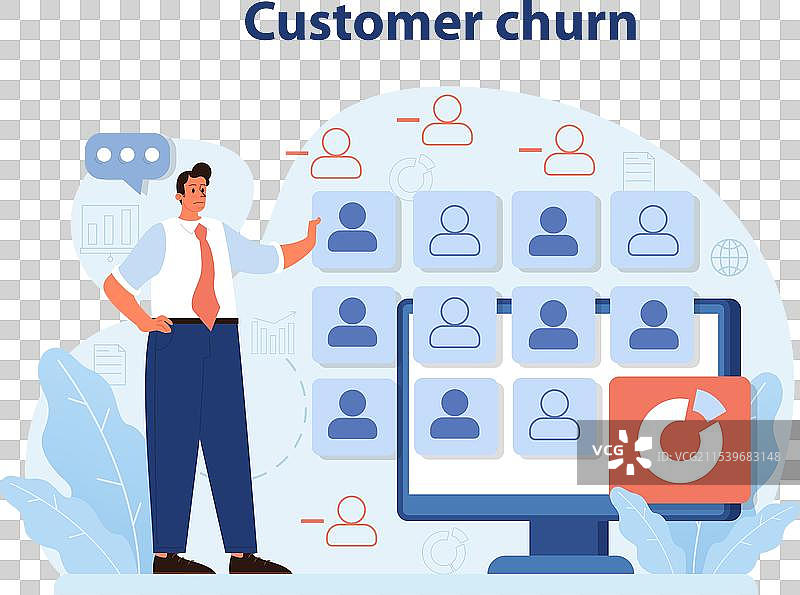 专业分析数字化客户流失图片素材