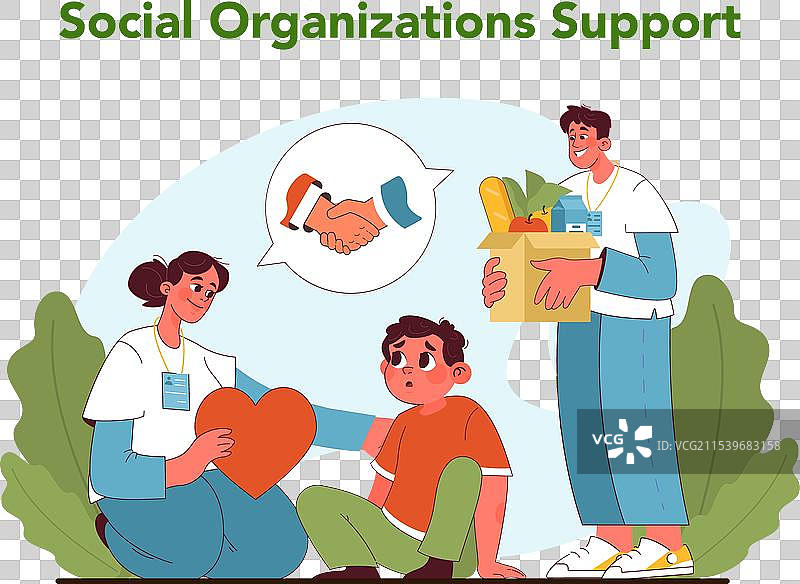 社会组织的支持平面图图片素材