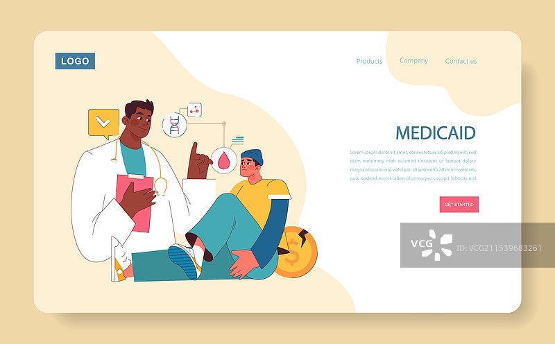 医生向一位担忧的患者保证关于医疗补助的事宜。图片素材