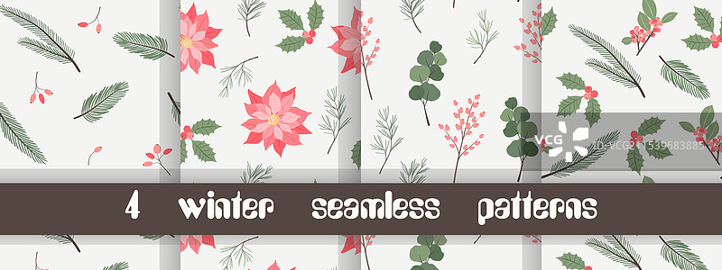 圣诞快乐新年快乐无缝图案图片素材