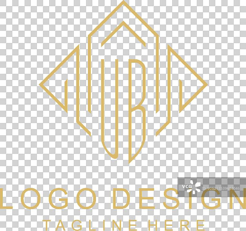 初始标志UB字母组合，菱形线条风格图片素材