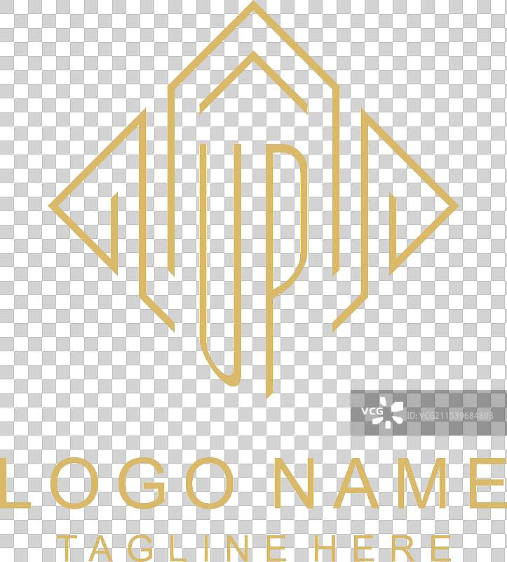 初始字母logo，上升的单字母组合，菱形线条风格图片素材
