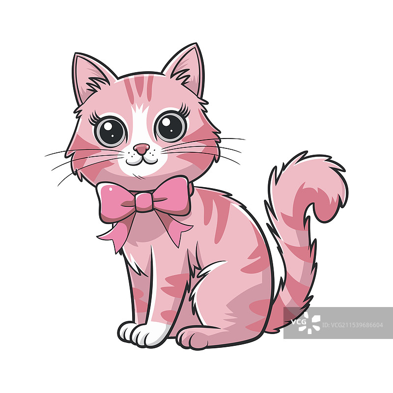 孤立的猫剪影套装图片素材