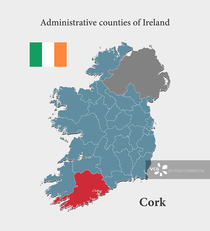 爱尔兰科克郡地图图片素材