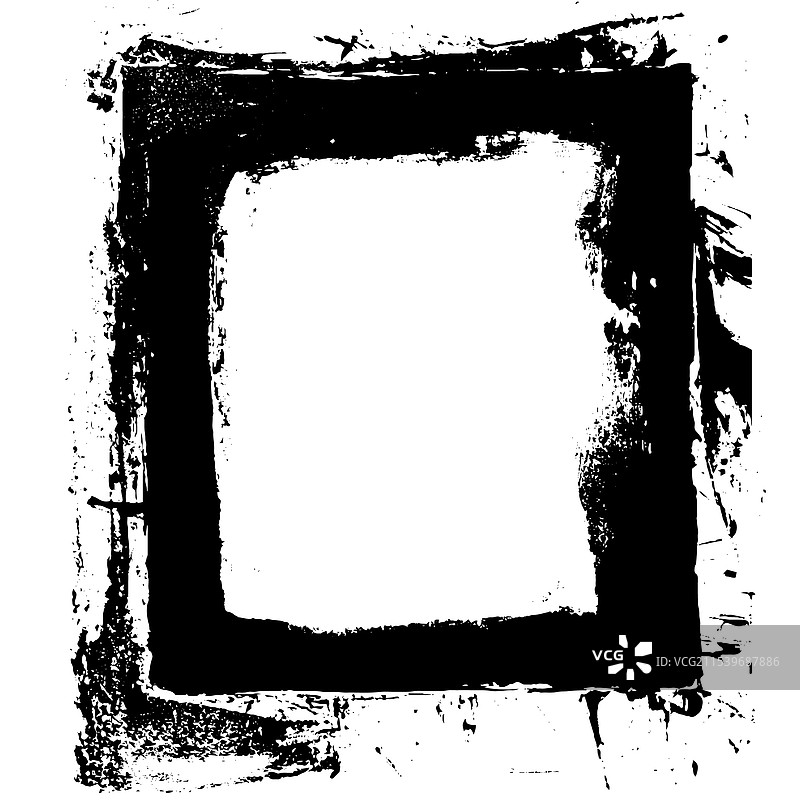 带有墨水边框的破旧方框图片素材