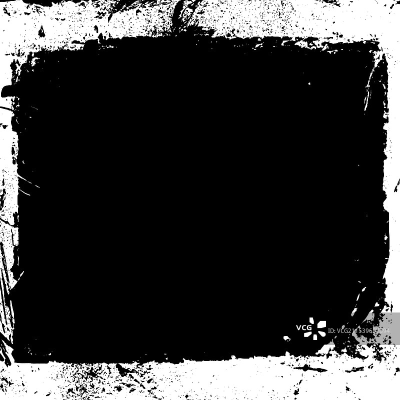 复古照片框，带有粗糙的黑色边框和图片素材