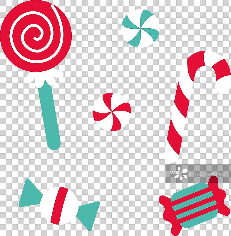 平面风格的圣诞糖果套装图片素材