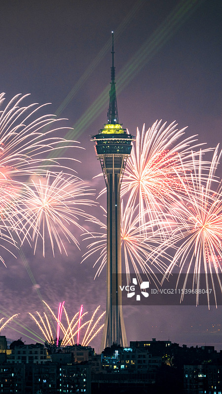 澳门回归25周年烟花秀图片素材