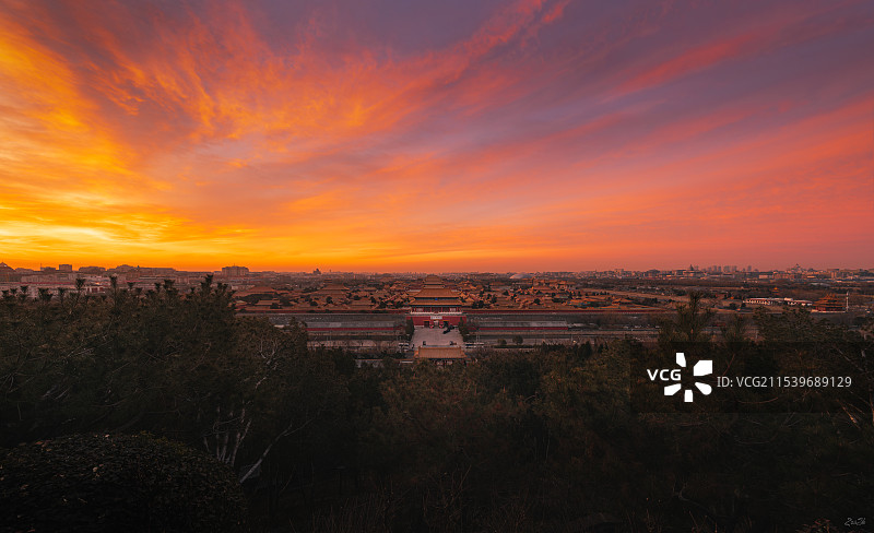 皇城古韵映朝辉图片素材
