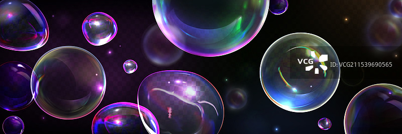3D肥皂水泡魔法透明玻璃图片素材