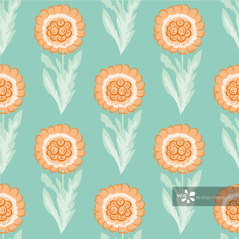 热带无缝花卉背景图片素材