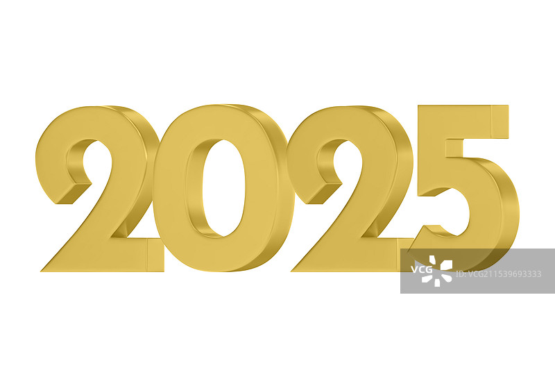 金色设计的2025立体数字图片素材
