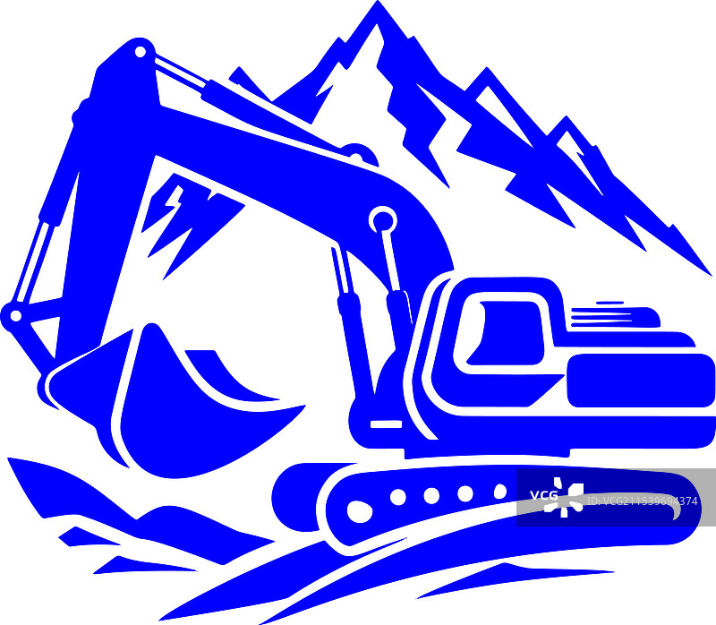 山中的挖掘机图片素材