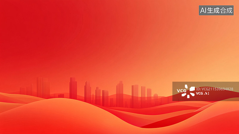 【AI数字艺术】建军节建党节红色古代建筑国庆节商务背景图片素材