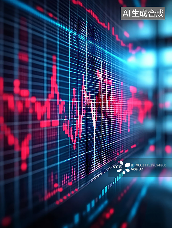 【AI数字艺术】股市股票市场交易K线图图片素材